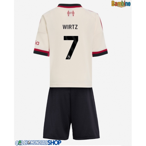 Maglie da calcio Liverpool Florian Wirtz #7 Seconda Maglia Bambino 2025-26 Manica Corta + Pantaloni corti)